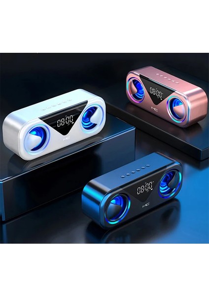 Ally Mc H9 Bluetooth Hoparlörler Speaker Subwoofer Soundbar Destekli Saat LED-(1903 - CPT107845-70