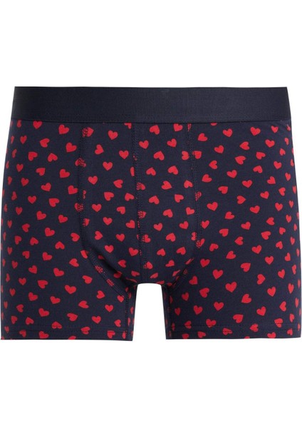 Regular Fit Kalp Desenli 3'lü Boxer B7923AX24SM