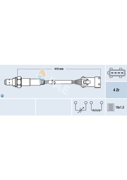 77432 Oksijen Sensörü Ön 4fişli Astra G-Astra H-Insıgnıa A-Vectra B-C-Merıva A-Antara-