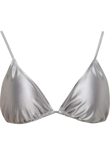 Regular Fit Saten Üçgen Bikini Üstü-Fall in Love B6933AX24HS