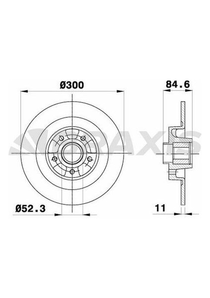 Braxıs AD0338 Arka Fren Dısk Escape Iv 02>05 Vel Satıs 02>09 1.9 Dcı 2.0 16V 2.2 Dcı 3.0 Dcı Sensor Halkalı
