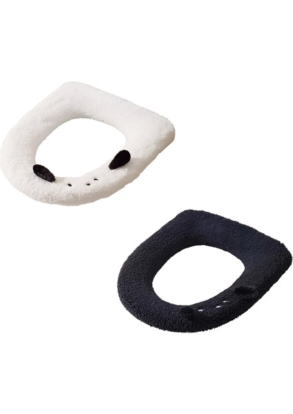 Peluş Banyo Paspası Kalınlaştırılmış Ev Tuvalet Minderi Yıkanabilir Tuvalet Oturağı Pedi, Köpek + Tavşan (Yurt Dışından)