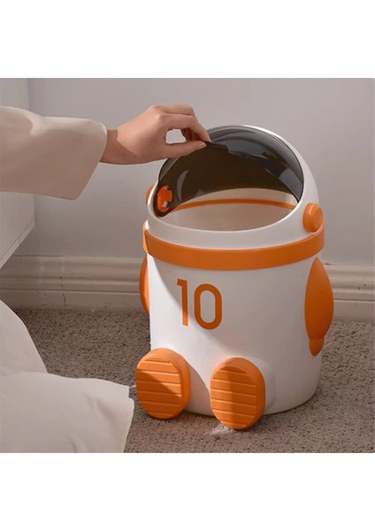 Kapaklı Astronot Temalı Çöp Kutusu, Büyük Kapasiteli, Oturma Odası ve Yatak Odası Için Ideal - Şık Ev Dekoru Açık Kahverengi (Yurt Dışından) fiyatları