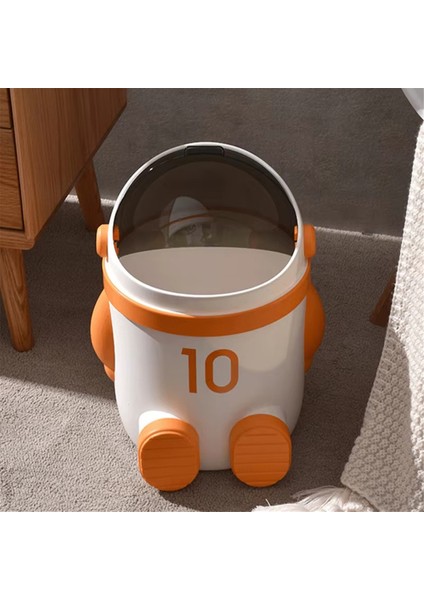 Kapaklı Astronot Temalı Çöp Kutusu, Büyük Kapasiteli, Oturma Odası ve Yatak Odası Için Ideal - Şık Ev Dekoru Açık Kahverengi (Yurt Dışından) modelleri
