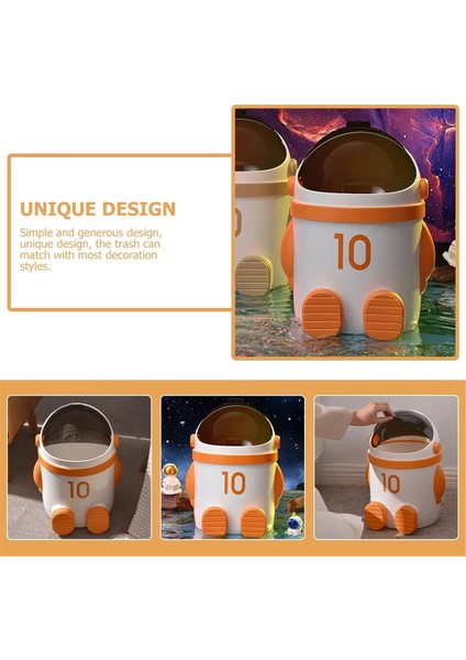 Kapaklı Astronot Temalı Çöp Kutusu, Büyük Kapasiteli, Oturma Odası ve Yatak Odası Için Ideal - Şık Ev Dekoru Açık Kahverengi (Yurt Dışından) fırsatları