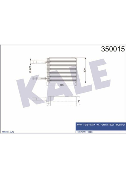 350015 Evaporatör Fıesta-Ka-Puma-Street - Mazda 121