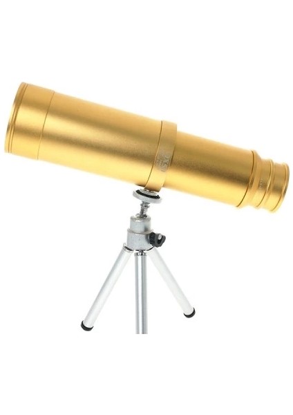 Bfs 50X50 Panda Metal Gövde Tek Gözle Büyük Mercek Korsan Dürbün Gold