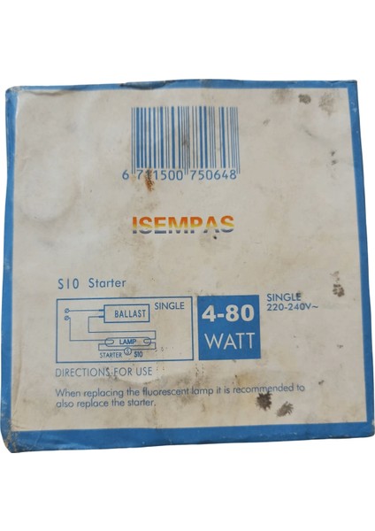 Floresan S10 Starter 220-240V 4-80 Watt 1 Paket (25 Adet)