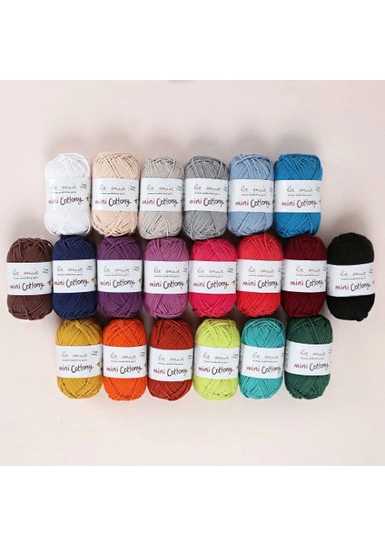 Mini Cottony 20'li Paket 25G Renkli El Örgü