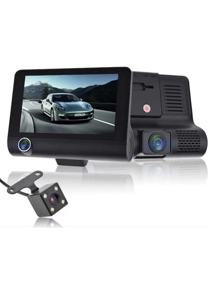 Bfs Araç Içi Kamera Gece Görüşlü 3 Kameralı 4 Inç 1080P Yol Kayıt Kamerası Geri Vites fiyatları