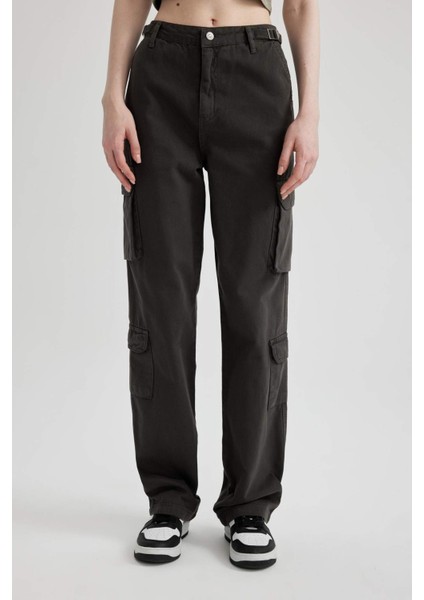 Coool Straight Fit Gabardin Pantolon Kargo Cepli B7611AX24SP