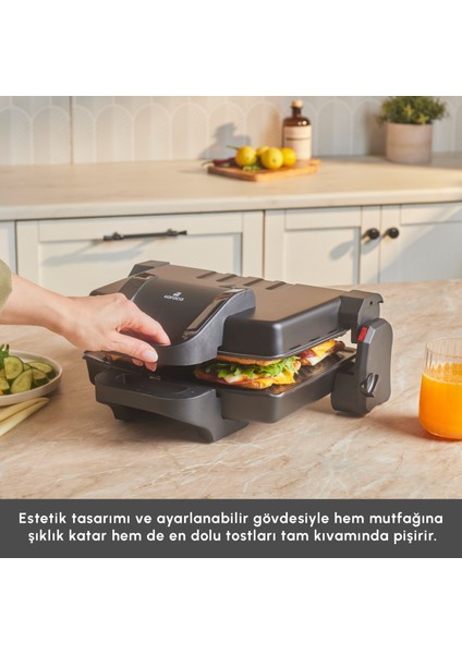 Future Essential Tost Makinesi Matte Black 1800 W 4 Dilim Kapasiteli
