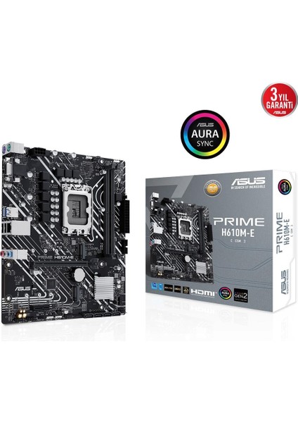 PRIME H610M-E-CSM DDR5 DP HDMI VGA 2XM2 USB 3.2 RGB MATX 1700P