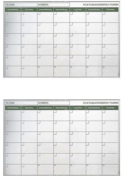 Bfs Manyetik Yapışkanlı Bir Aylık Program Planlayıcı Takvim 85X56 cm