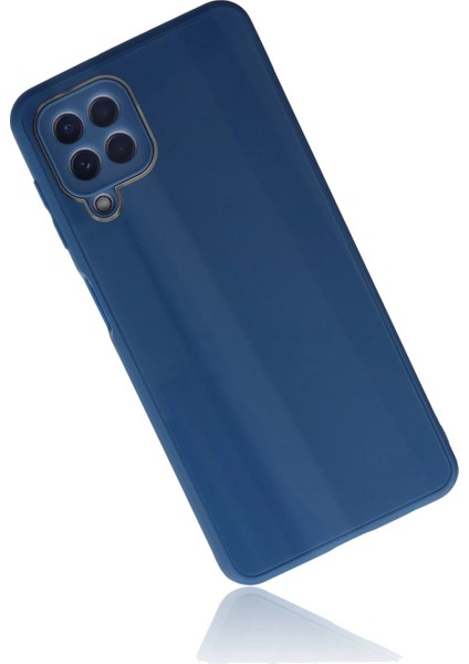 Samsung Galaxy A22 Kılıf Glass Kapak - Mavi - KA3061-2658