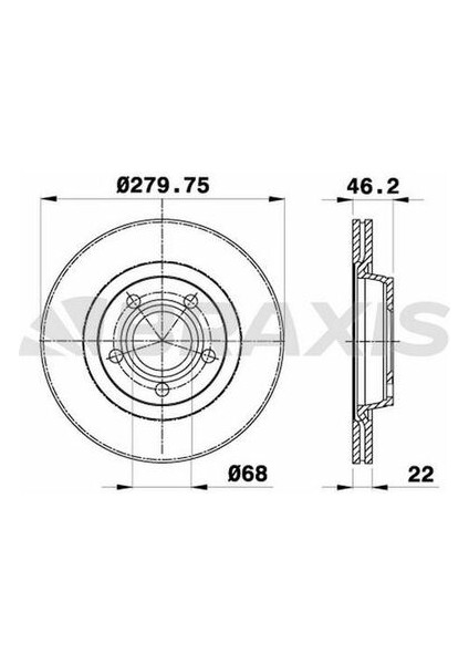 Braxıs AE0061 On Fren Dısk Aynası Passat 96>00 A4 94>00 A8 96>10 Phaeton 02>