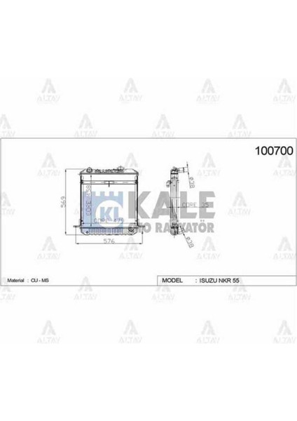 100700 Oto Radyatör Radyatör 2 Sıra Isuzu NKR55 2377770739301