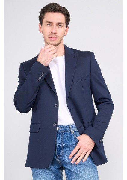 4324 Erkek Sivri Yaka Slim Fit Ceket Lacivert fiyatları