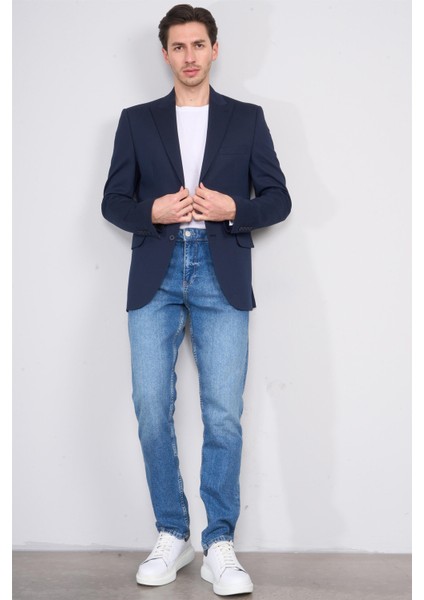 4324 Erkek Sivri Yaka Slim Fit Ceket Lacivert fırsatları