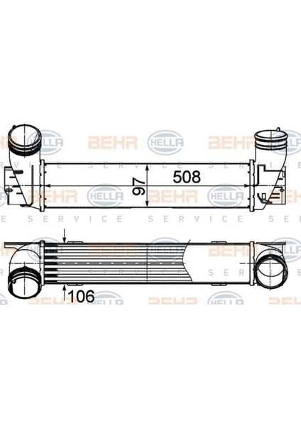 Mahle 8ML376988074 Behr 8ML376988-74 Turbo Radyatörü 508×97×106 E90 E91 E92 E93 M57 D30 306D3
