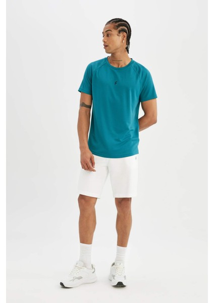 Fit Slim Fit Bisiklet Yaka Ağır Kumaş Sporcu Kısa Kollu Tişört V2887AZ24SP fiyatları