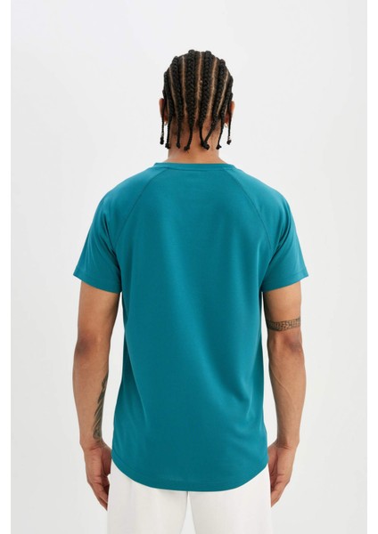 Fit Slim Fit Bisiklet Yaka Ağır Kumaş Sporcu Kısa Kollu Tişört V2887AZ24SP