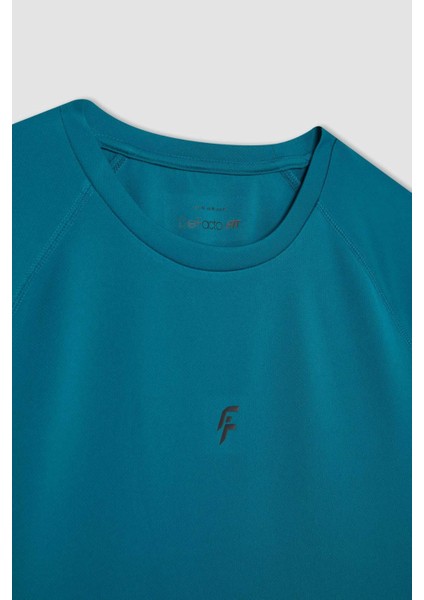 Fit Slim Fit Bisiklet Yaka Ağır Kumaş Sporcu Kısa Kollu Tişört V2887AZ24SP