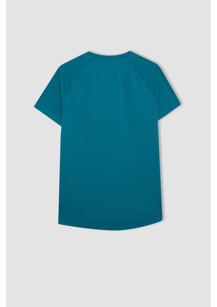 Fit Slim Fit Bisiklet Yaka Ağır Kumaş Sporcu Kısa Kollu Tişört V2887AZ24SP