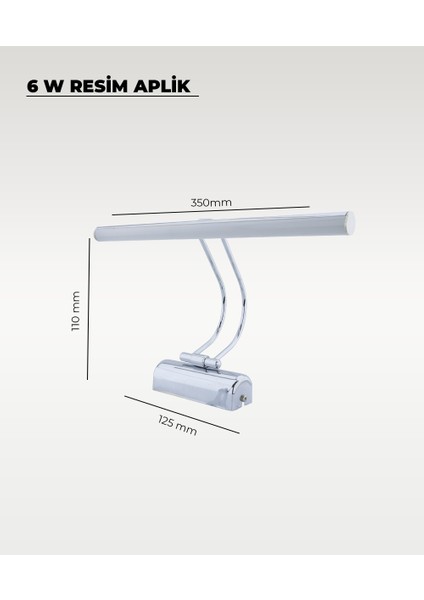 6W Krom Flüt Aplik 3200K (Sarı Işık) fiyatları
