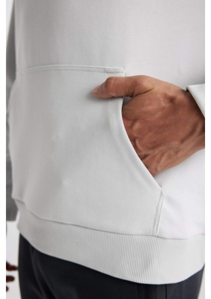 Fit Standart Fit Kapüşonlu Skuba Dalgıç Kumaş Cepli Sweatshirt C2310AX24SP