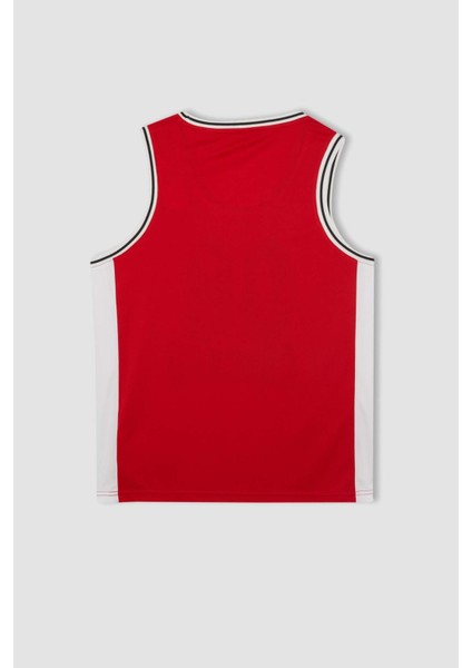 Fit Standart Fit Baskılı Bisiklet Yaka Ağır Kumaş Sporcu Atlet C2418AX24SM