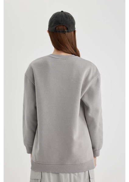 Regular Fit Bisiklet Yaka İçi Yumuşak Tüylü Sweatshirt Tunik B9299AX24SP