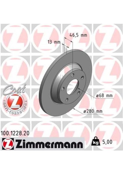 100.1228.20 Ön Fren Diski Audi A4 1.6-1.9tdı 95 11 A4 Avant 1.6-1.8 20V-1.9TDI 95 9.01 2