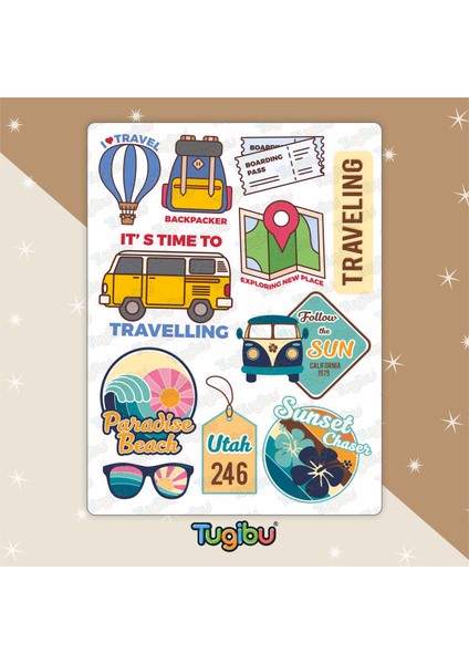 Travel Sticker Seti, Seyahat Temalı Sticker Seti, 22 Adet Valiz ve Yolculuk İçin Etiket fiyatları