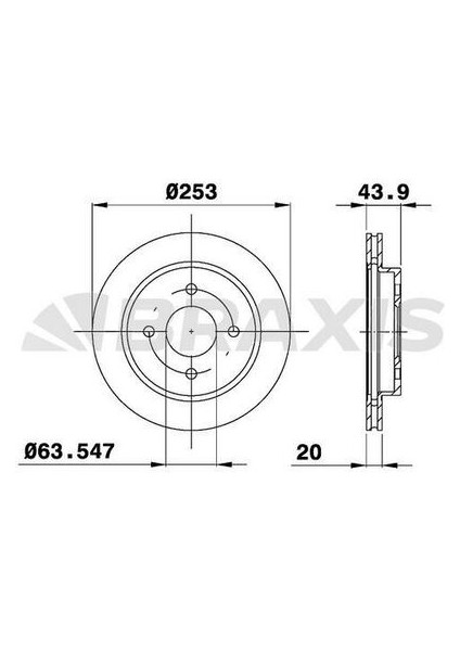 Braxıs AE0232 Arka Fren Dısk Aynası Mondeo I Iı 1.6 1.8 1.8td 2.0 2.5 92>00 Cougar 2.5 98>01 Hava Sogutmal