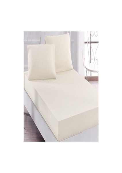 Çift Kişilik Lastikli Çarşaf Seti + 2 Yastık Kılıfı 180 x 200 Krem