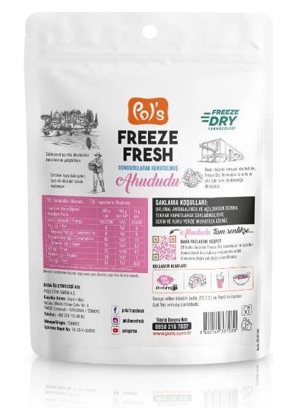 Pol’s Freeze Fresh Dondurularak Kurutulmuş Ahududu 16 gr