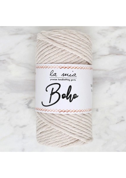 Boho Krem Büküm Makrome Ipi - L002 - 33983