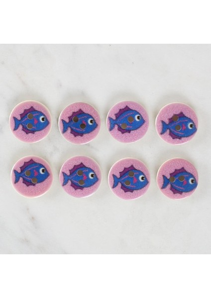 Bfs Crafts 8'li Balık Düğme - 1163