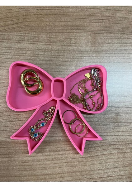 Dekoratif Takı Stand Pembe Kurdela Şeklinde Modern Takı Organizer Makyaj Odası Dresuar Düzenleyici indirimleri