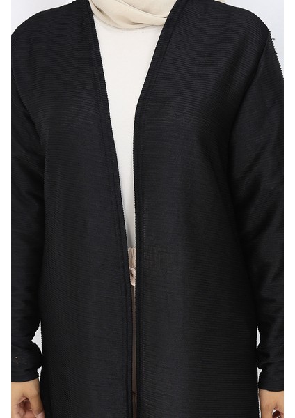 Sade Uzun Mevsimlik Siyah Hırka 8756-01 Siyah fırsatları