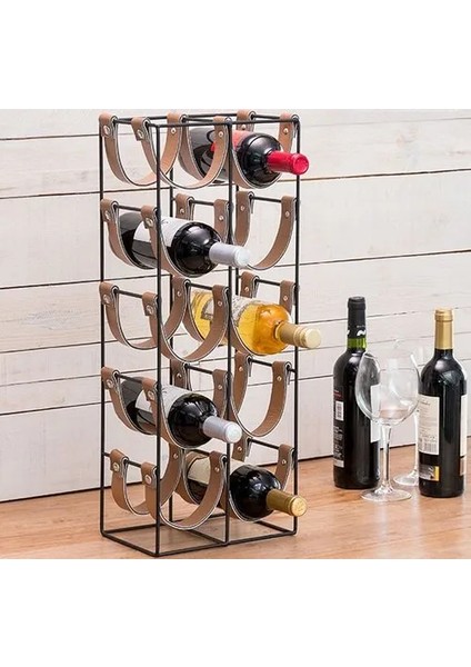 Trend 10 Lu Metal Taba Derili Modern Şaraplık Viski Şampanya Içki Standı
