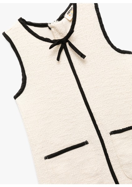 Fiyonk Detaylı Kolsuz Bisiklet Yaka Tüvit Elbise modelleri