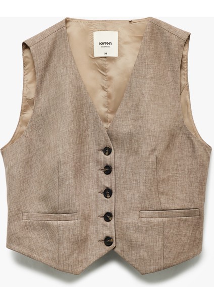 Regular Fit Kolsuz V Yaka Blazer Yelek modelleri