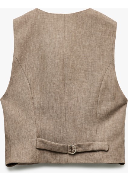 Regular Fit Kolsuz V Yaka Blazer Yelek fırsatları