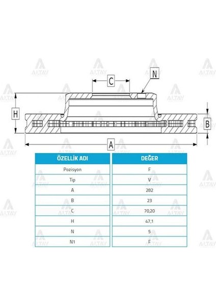 03678 Fren Diski Crv 97-01 Accord 97-03 Integra 91-92 Prelude 97-02 Ön Havalı 282-5 45251SP0000