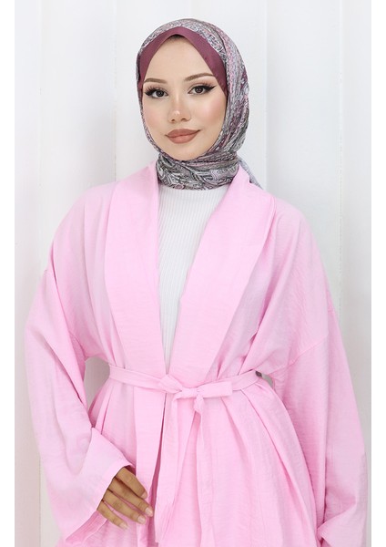 Kimono Pantolon Ikili Takım 11322-03 Pudra modelleri