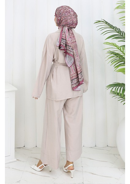 Kimono Pantolon Ikili Takım 11322-08 Vizon indirimleri