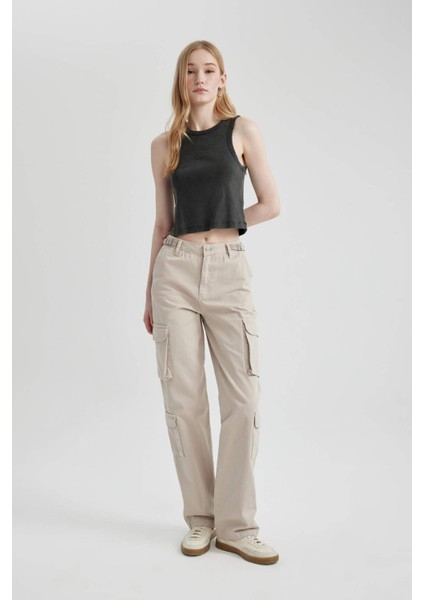 Coool Straight Fit Gabardin Pantolon Kargo Cepli B7611AX24SP fiyatları