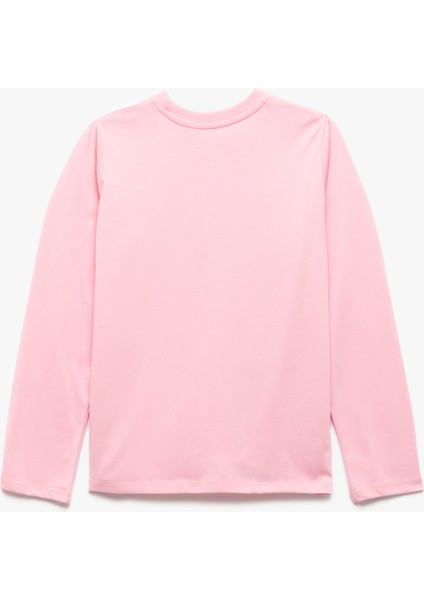 Pamuklu Bisiklet Yaka Baskılı Uzun Kollu Tişört fiyatları